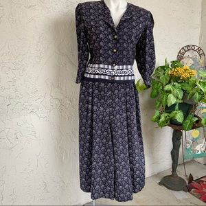 VTG Navy Culottes Comfy Chic Suit Dress